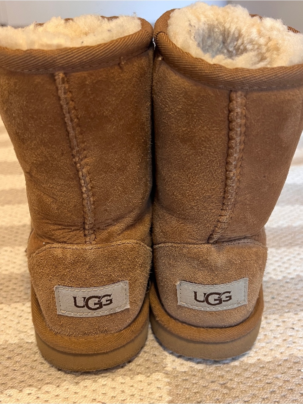 UGG Chestnut Suede Kids Boot with Shearling Lining